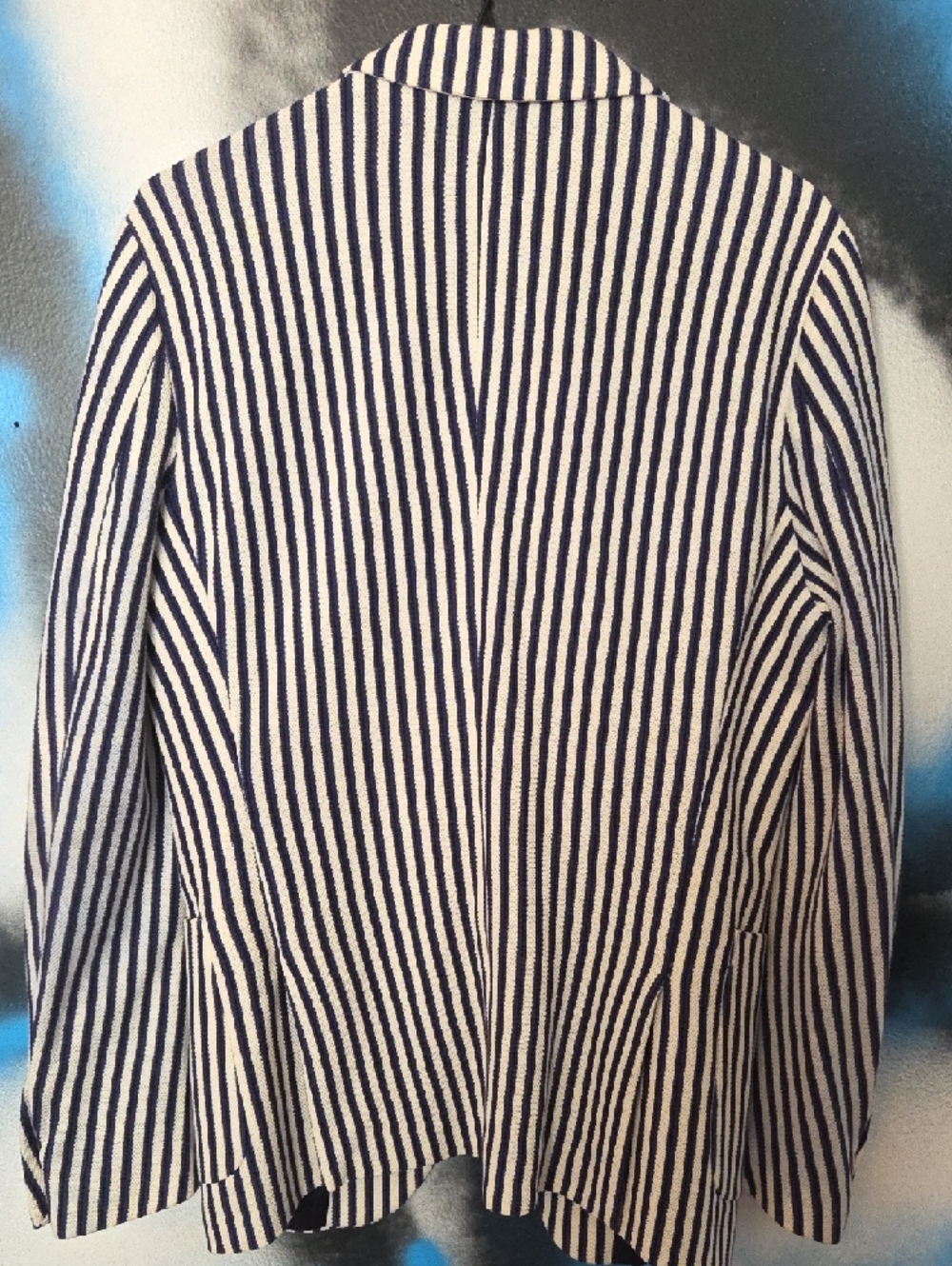 Scotch & Soda Navy and White Striped Mens/Women's Blazer - Picture 5 of 5